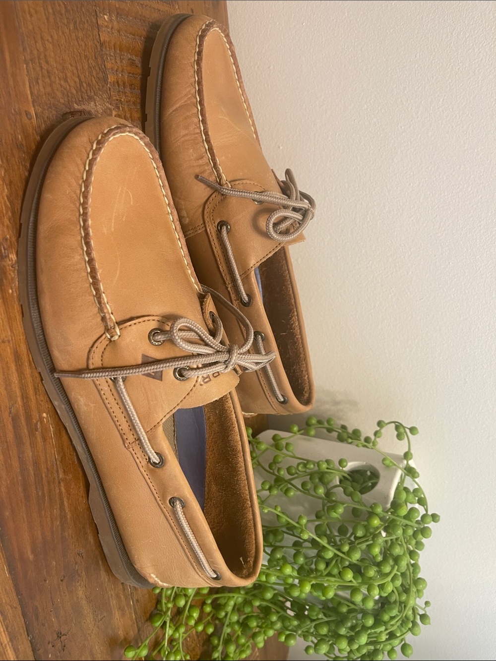 Sperry Men’s Tan Leather 2-Eye Boat Shoes - Picture 2 of 5
